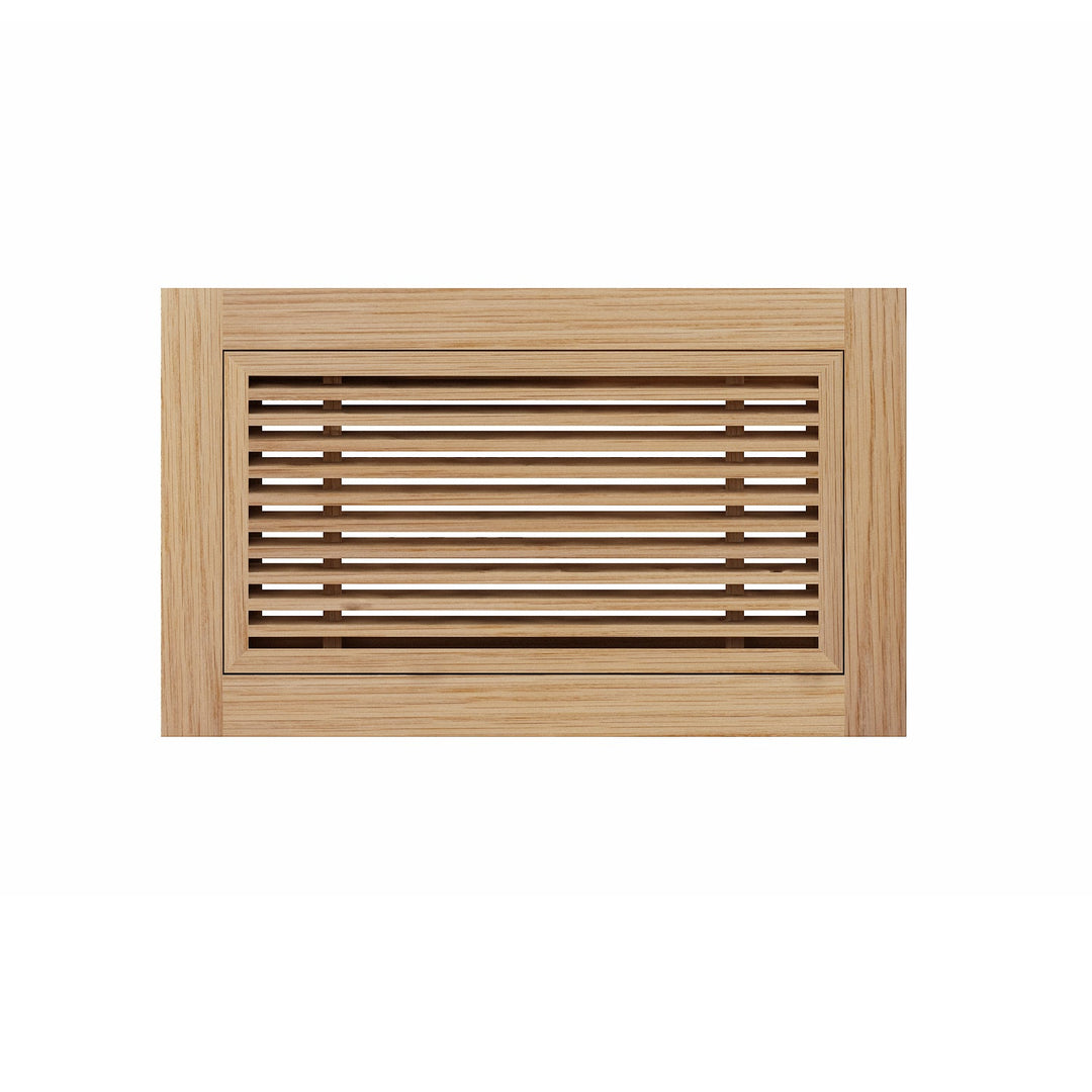 Angled Bar Floor Wood Grilles - Flush Mount with Frame Flush with Frame Grille 2.25 x 10 (4.75 x 12.5 Overall)