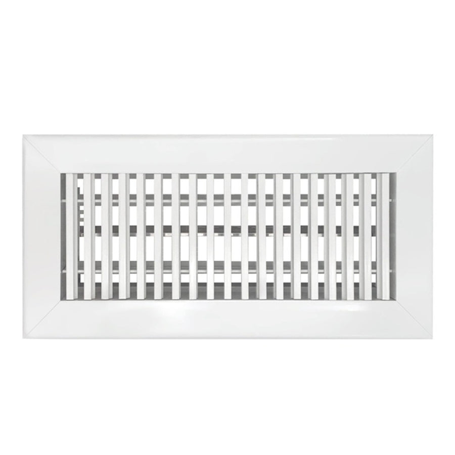 Aluminum Vertical Bar Floor Grille Vent Cover Dayus Register and Grille, Inc. - VCU 3 x 8 (Overall 4.6875 High x 9.6875 Long) White