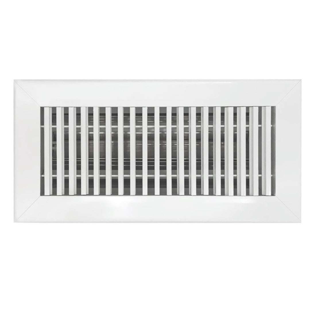 Aluminum Vertical Bar Floor Register Vent Cover Dayus Register and Grille, Inc. - VCU 3 x 8 (Overall 4.6875 High x 9.6875 Long) White