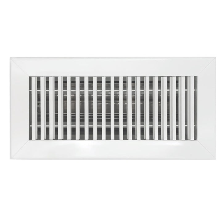Aluminum Vertical Bar Floor Register Vent Cover Dayus Register and Grille, Inc. - VCU 3 x 8 (Overall 4.6875 High x 9.6875 Long) White