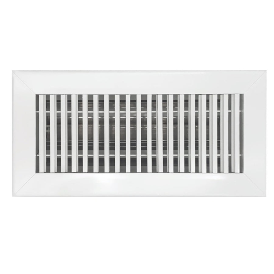Aluminum Vertical Bar Floor Register Vent Cover Dayus Register and Grille, Inc. - VCU 3 x 8 (Overall 4.6875 High x 9.6875 Long) White