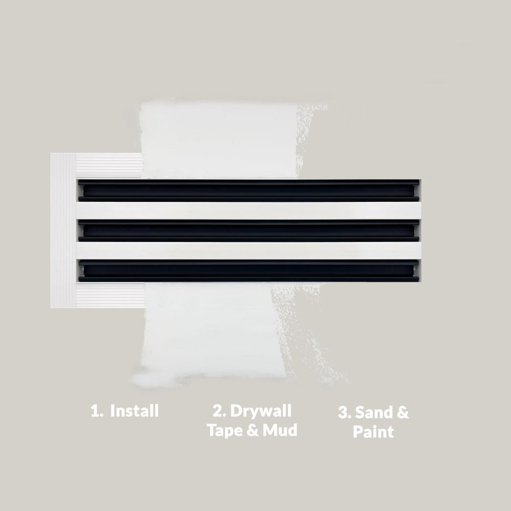 Linus ProAir Aluminum Linear Slot Diffuser with Mud-In Flange - Fully Customizable - 4 Slots Vent Cover