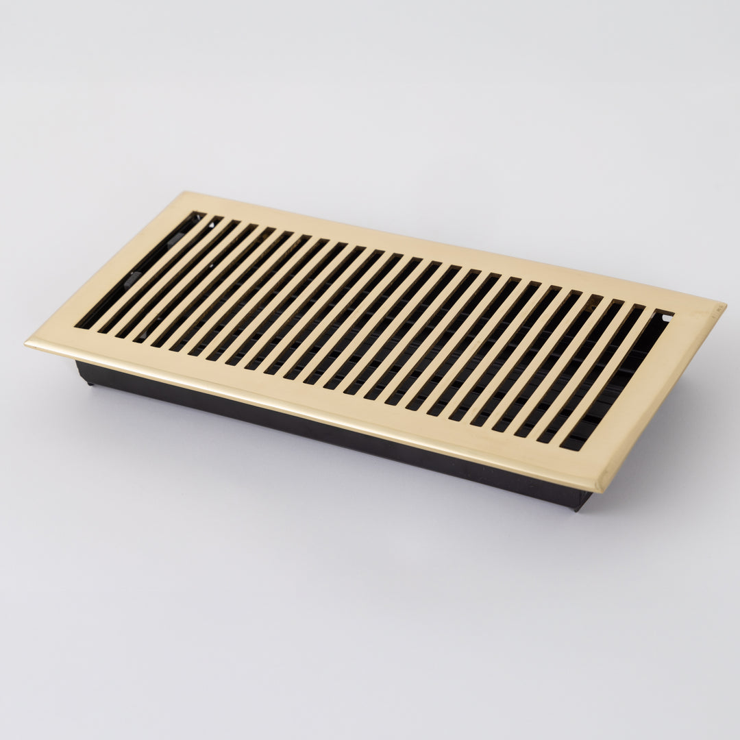 Madelyn Carter Solid Cast Brass Contemporary Vent Covers Vent Cover Kay Hardware - VCU 6 x 14 (Overall: 7.25 x 15.5) Polished Brass