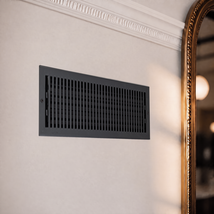Madelyn Carter Black Contemporary Wall and Ceiling Vent Covers (Cast Aluminum)