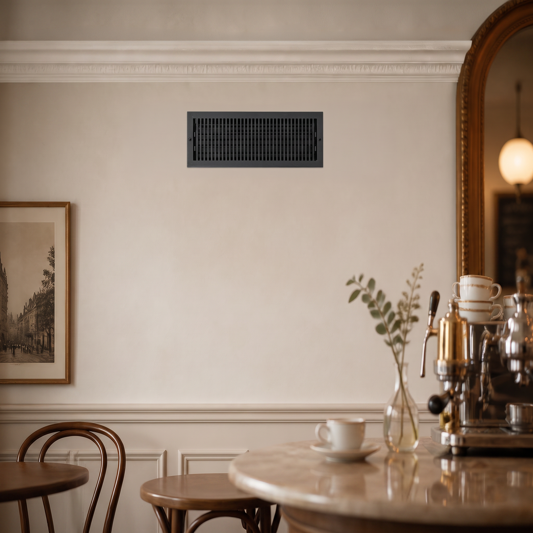 Madelyn Carter Black Contemporary Wall and Ceiling Vent Covers (Cast Aluminum)