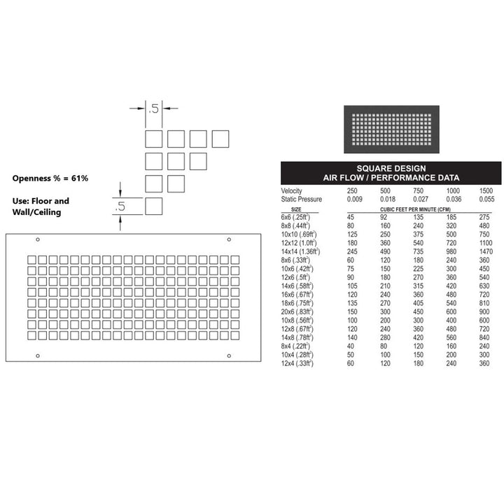 Silver Series Steel Designs Square Registers and Returns Vent Cover Steel Crest Corporation - VCU
