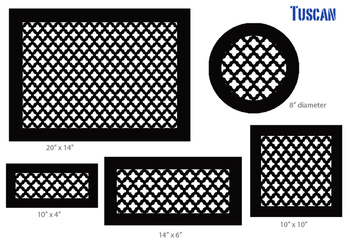 Silver Series Steel Designs Tuscan Registers and Returns Vent Cover Steel Crest Corporation - VCU