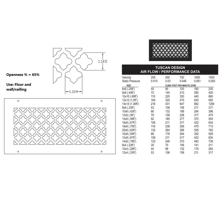 Silver Series Steel Designs Tuscan Registers and Returns Vent Cover Steel Crest Corporation - VCU