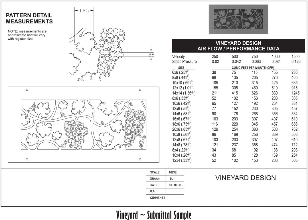 Vineyard Gold Series Registers and Returns Vent Cover Steel Crest Corporation - VCU