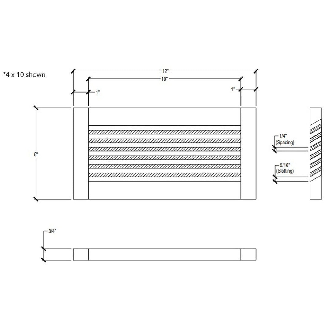Wood Designs One Way Directional Flush Mount Slab Vent Cover Flush No Frame Vent Cover Grillworks, Inc - VCU