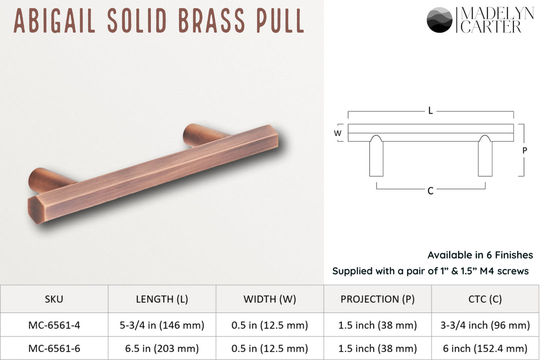 Abigail Solid Brass Drawer Pull Cabinet Hardware Kay Hardware - VCU