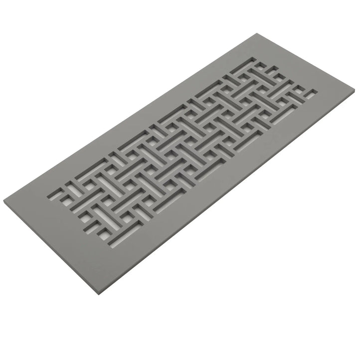 Basketweave Design Vent Covers - Made to Order Vent Cover Reggio Register Company, LLC - VCU 2.25 x 10 (Overall 3.5 x 12) 3/16" Aluminum Gray