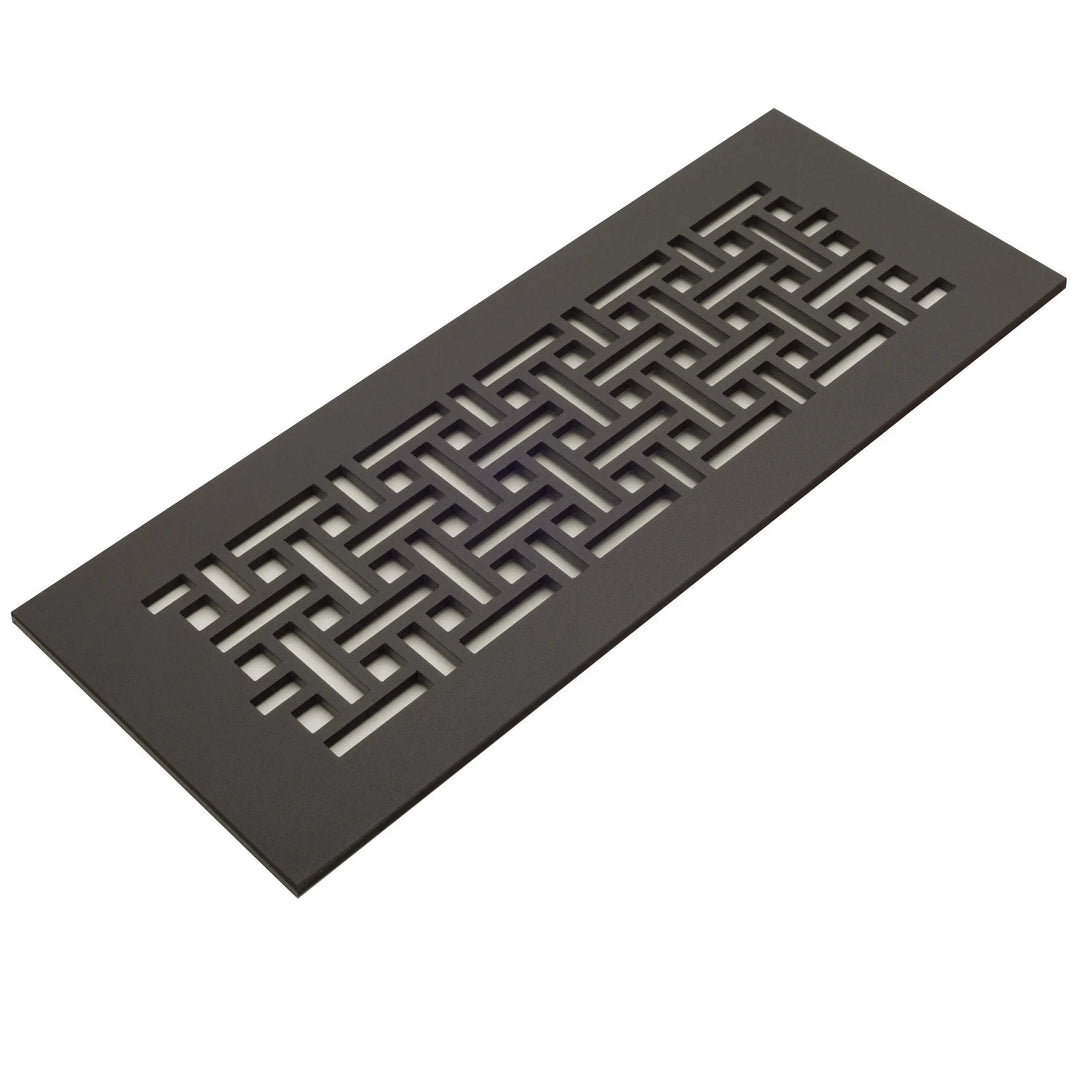 Basketweave Design Vent Covers - Made to Order Vent Cover Reggio Register Company, LLC - VCU 2.25 x 10 (Overall 3.5 x 12) 3/16" Aluminum Oil Rubbed Bronze