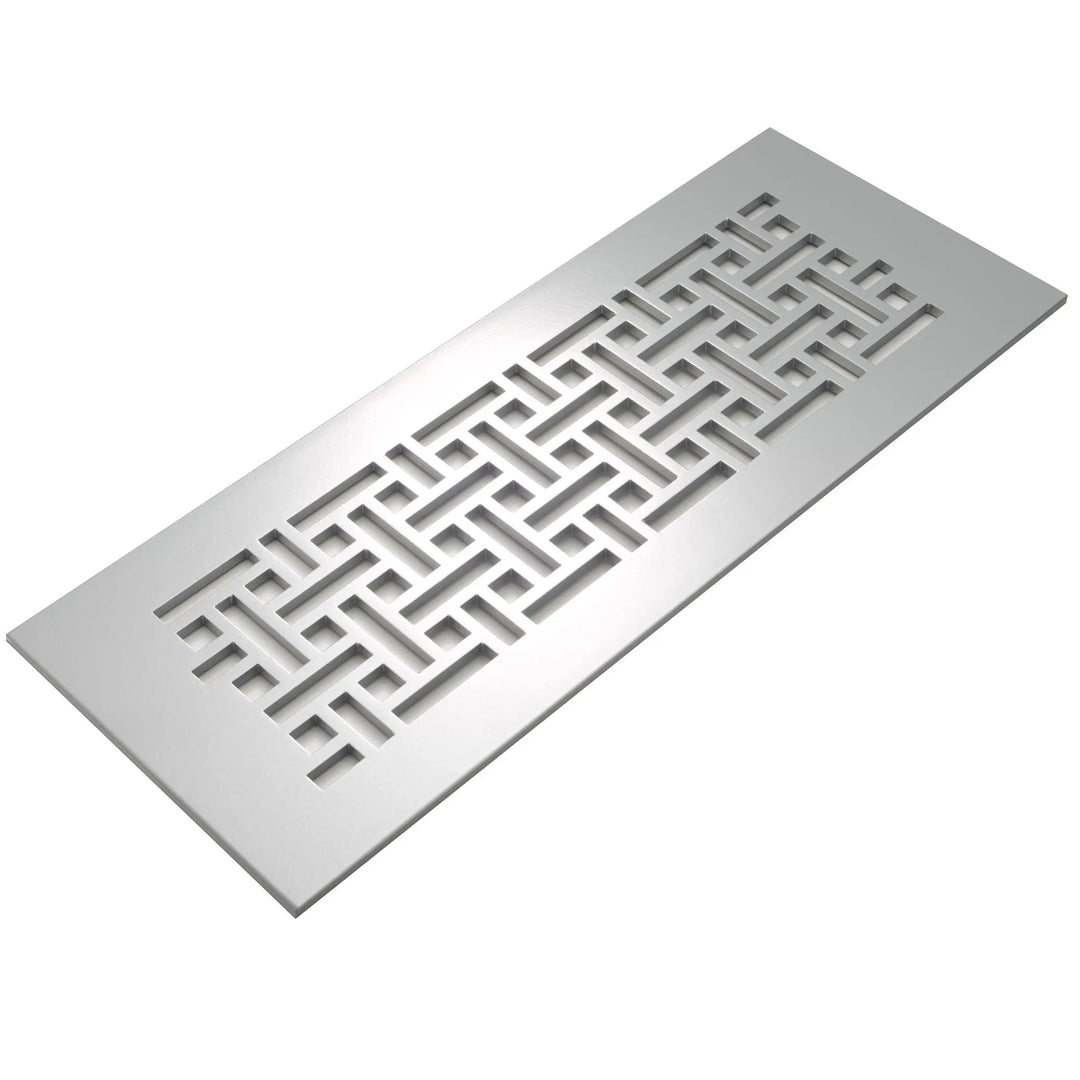 Basketweave Design Vent Covers - Made to Order Vent Cover Reggio Register Company, LLC - VCU 2.25 x 10 (Overall 3.5 x 12) 3/16" Aluminum Silver
