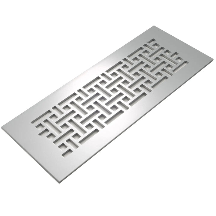 Basketweave Design Vent Covers - Made to Order Vent Cover Reggio Register Company, LLC - VCU 2.25 x 10 (Overall 3.5 x 12) 3/16" Aluminum Silver
