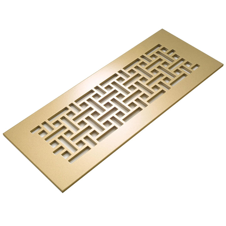 Basketweave Design Vent Covers - Made to Order Vent Cover Reggio Register Company, LLC - VCU 2.25 x 10 (Overall 3.5 x 12) 3/16" Aluminum Sun Gold