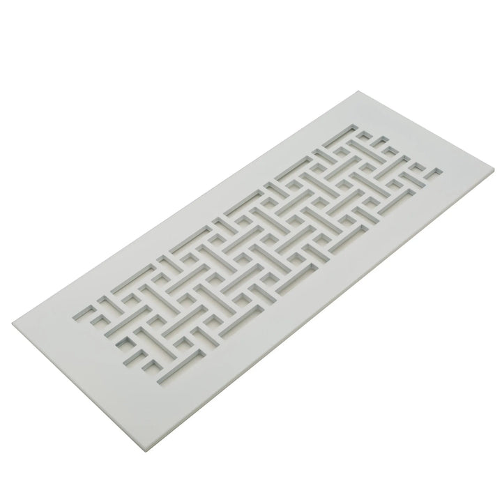 Basketweave Design Vent Covers - Made to Order Vent Cover Reggio Register Company, LLC - VCU 2.25 x 10 (Overall 3.5 x 12) 3/16" Aluminum White