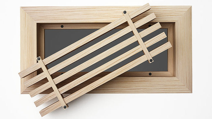 Beveled Bar Surface Mount Wood Grilles - Ceiling and Wall Surface Mount Grille Vexell - VCU 2.25 x 10 (3.5 x 11.25 Overall) Poplar Removable Core - Magnetic