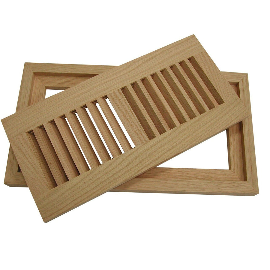 Bi-Directional Flush Mount Wood Vent Covers Vent Cover All American Wood Register Co - VCU 2.25 x 10 (Overall 5 x 12.438) Ash-Standard