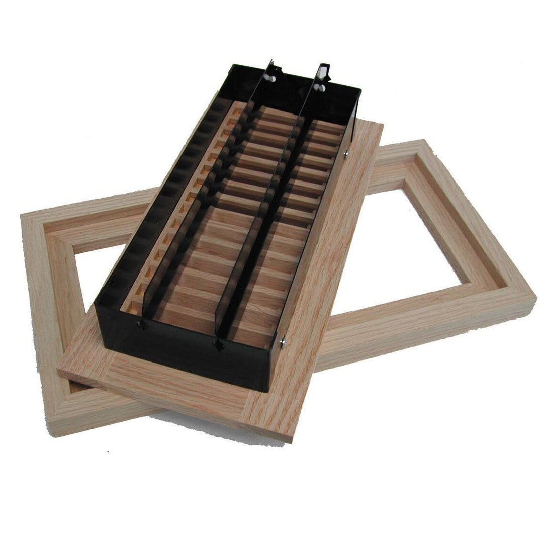 Bi-Directional Flush Mount Wood Vent Covers Vent Cover All American Wood Register Co - VCU 2.25 x 10 (Overall 5 x 12.438) Beech-Standard