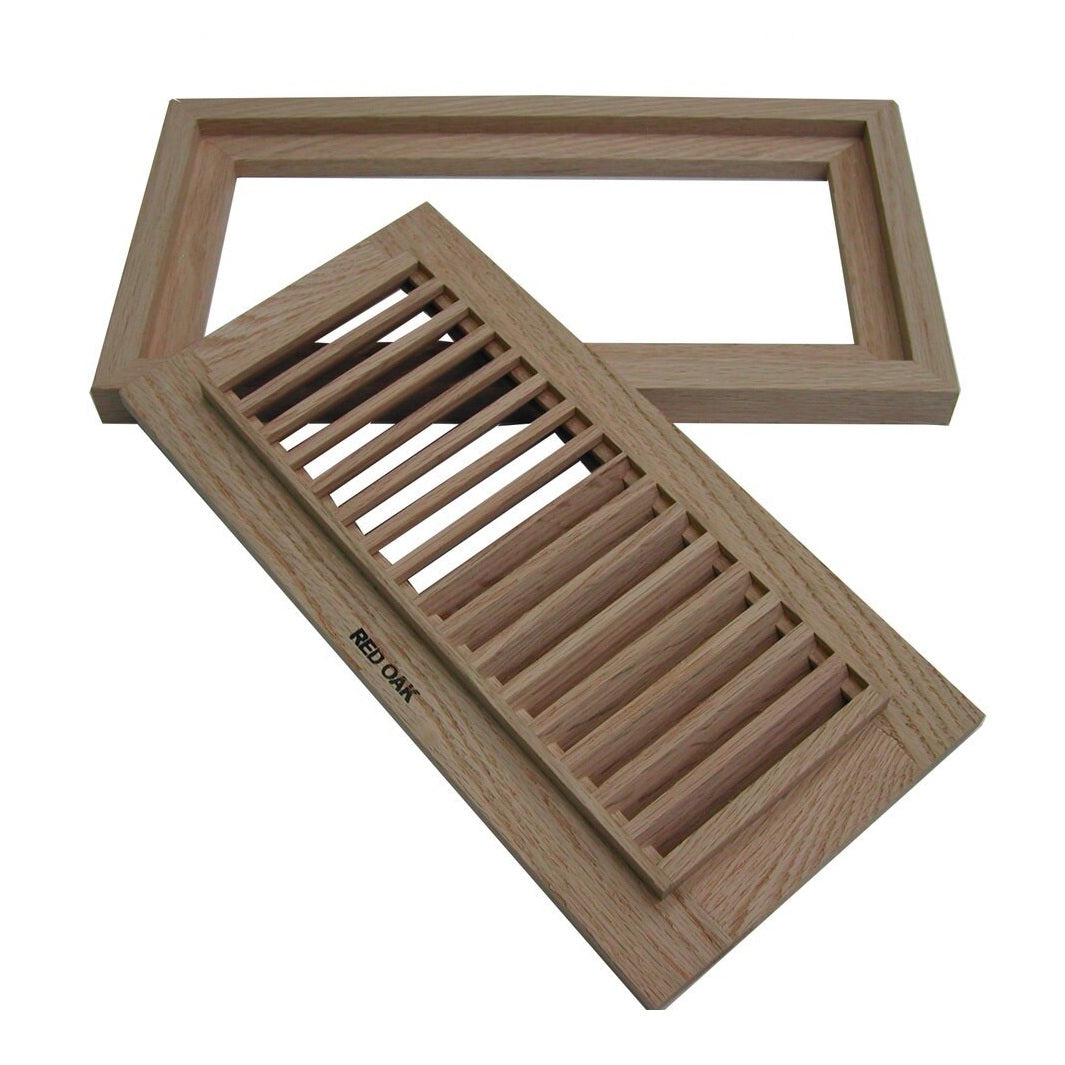 Bi-Directional Flush Mount Wood Vent Covers Vent Cover All American Wood Register Co - VCU 2.25 x 10 (Overall 5 x 12.438) Birch-Standard