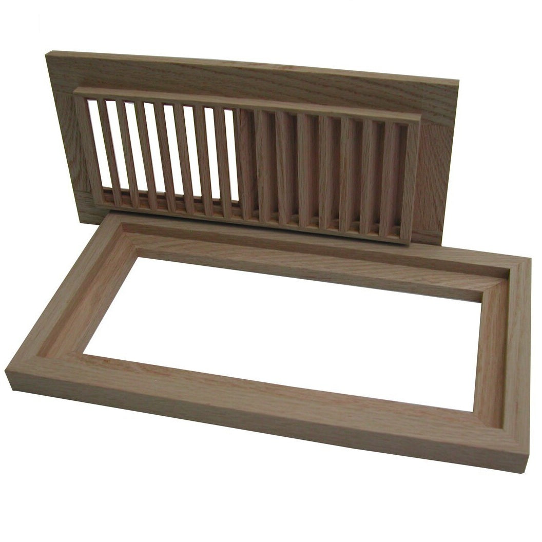 Bi-Directional Flush Mount Wood Vent Covers Vent Cover All American Wood Register Co - VCU 2.25 x 10 (Overall 5 x 12.438) Maple-Standard