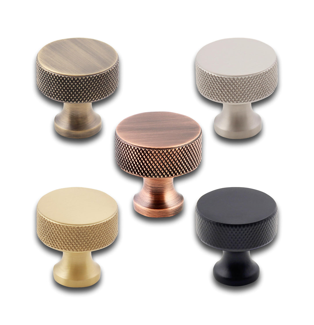 Grayson Knurled Solid Brass Cabinet Knob Cabinet Hardware Kay Hardware - VCU