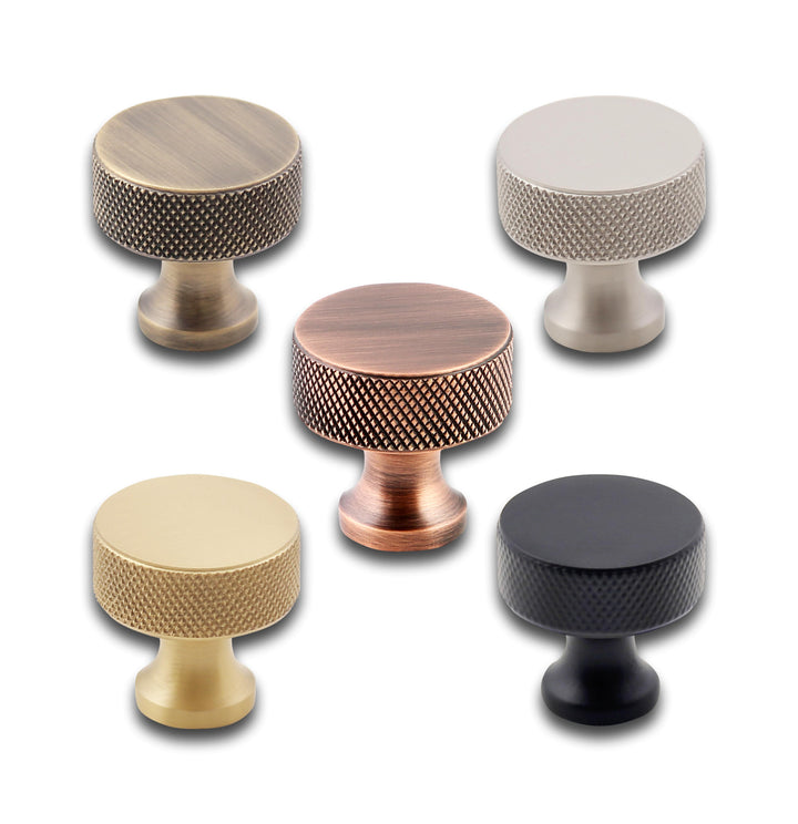 Grayson Knurled Solid Brass Cabinet Knob Cabinet Hardware Kay Hardware - VCU