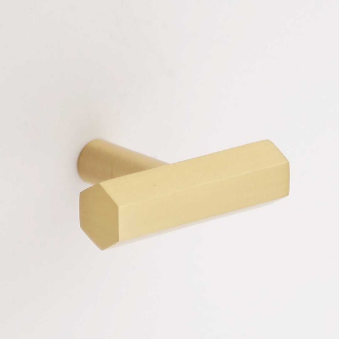 Abigail Solid Brass T-Knob Cabinet Hardware Kay Hardware - VCU Satin Brass