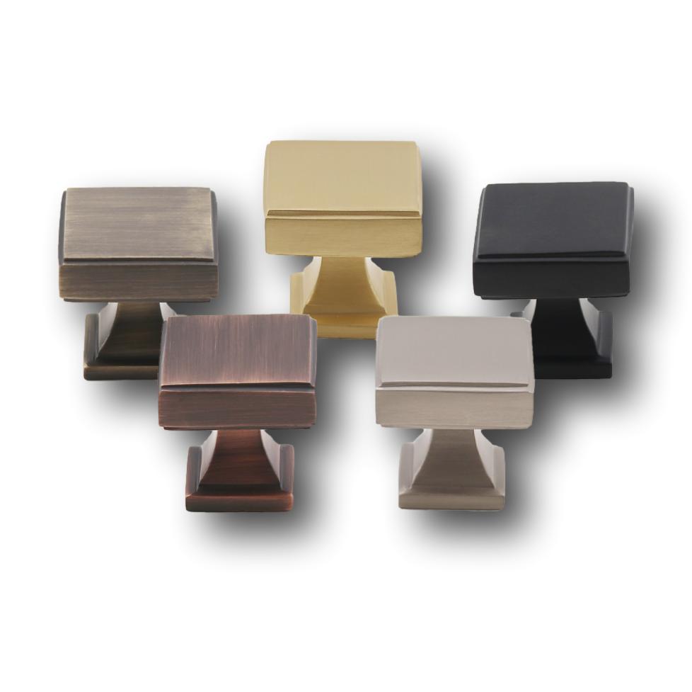 Danford Solid Brass Square Cabinet Knob Cabinet Hardware Kay Hardware - VCU