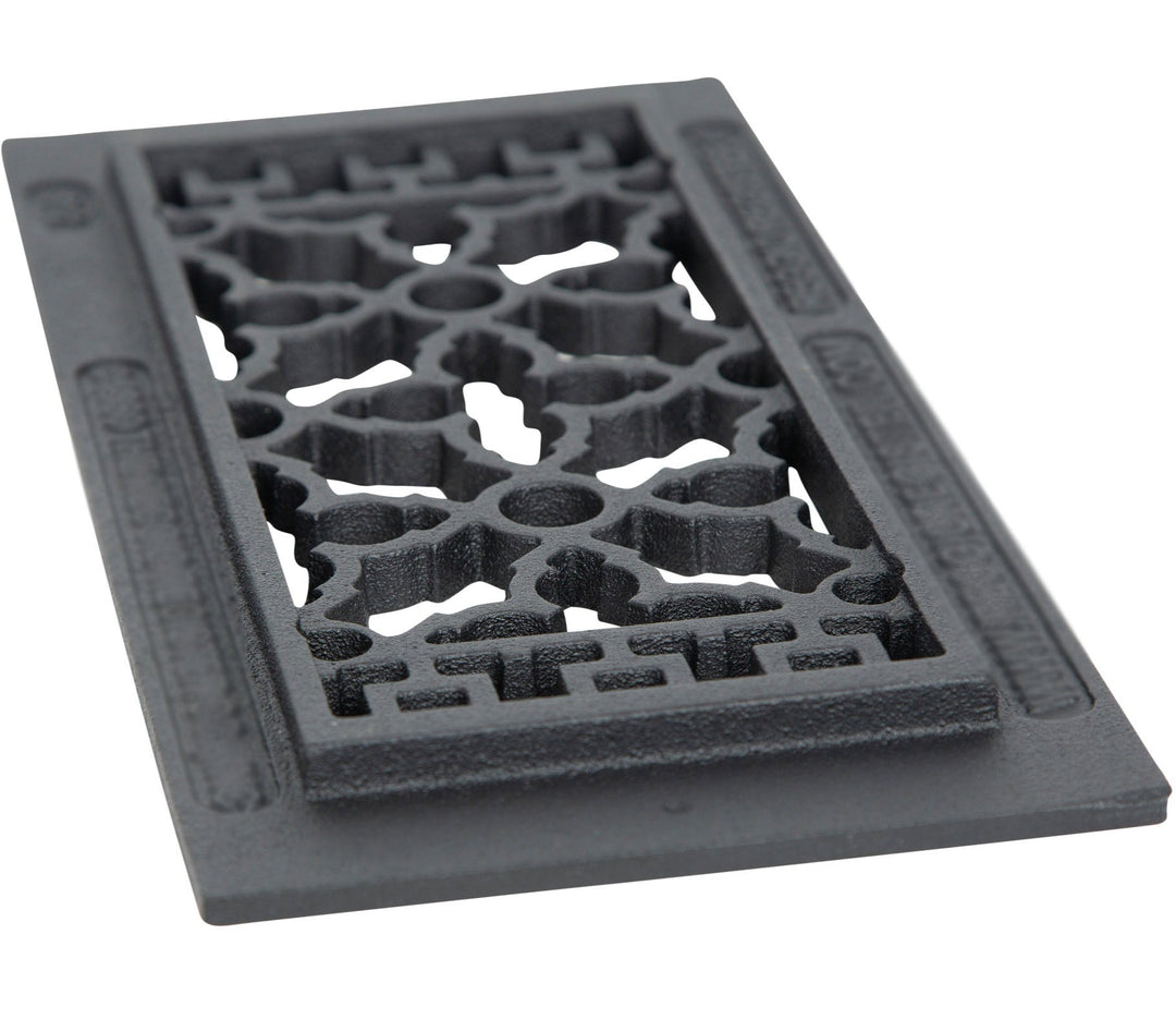 Cast Iron Scroll Grille with Optional Damper Vent Cover Reggio Register Company, LLC - VCU 2.25 x 10 (Overall 3.5 x 12)