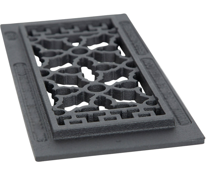 Cast Iron Scroll Grille with Optional Damper Vent Cover Reggio Register Company, LLC - VCU 2.25 x 10 (Overall 3.5 x 12)