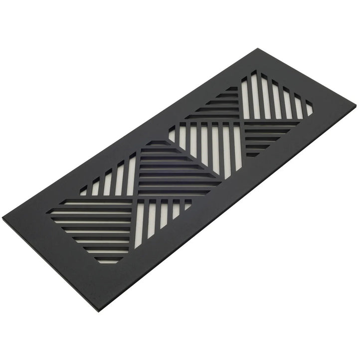 Chevron Design Vent Covers - Made to Order Vent Cover Reggio Register Company, LLC - VCU 2.25 x 10 (Overall 3.5 x 12) 3/16" Aluminum Black