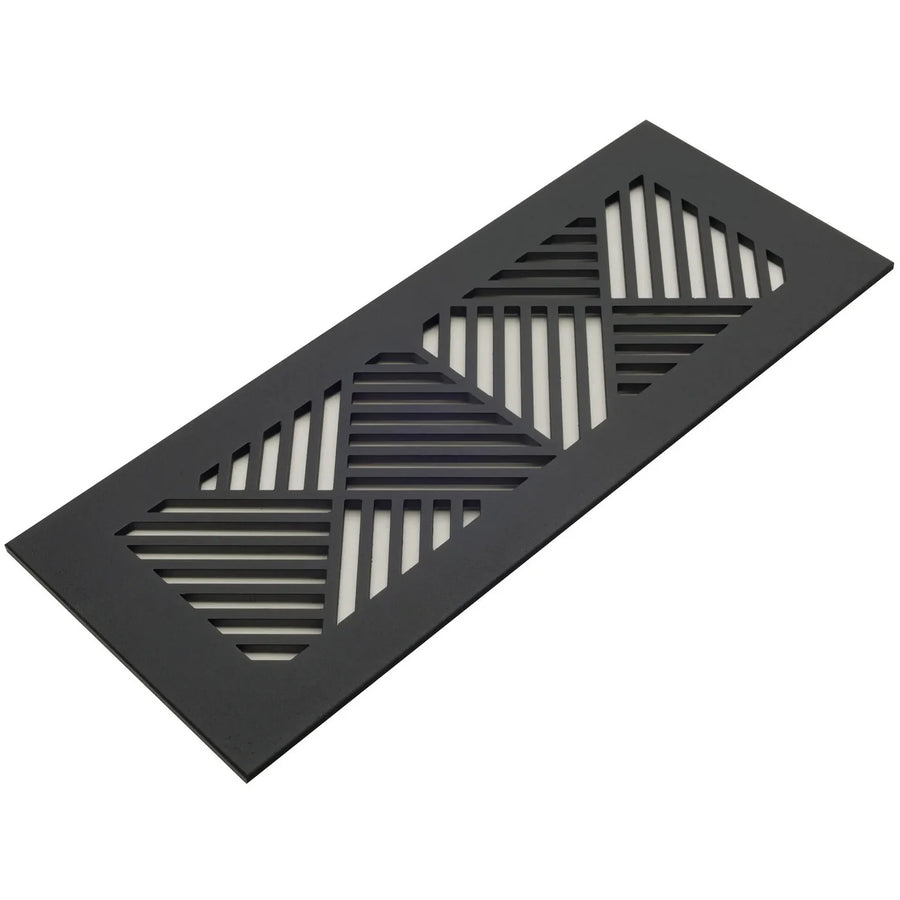 Chevron Design Vent Covers - Made to Order Vent Cover Reggio Register Company, LLC - VCU 2.25 x 10 (Overall 3.5 x 12) 3/16" Aluminum Black
