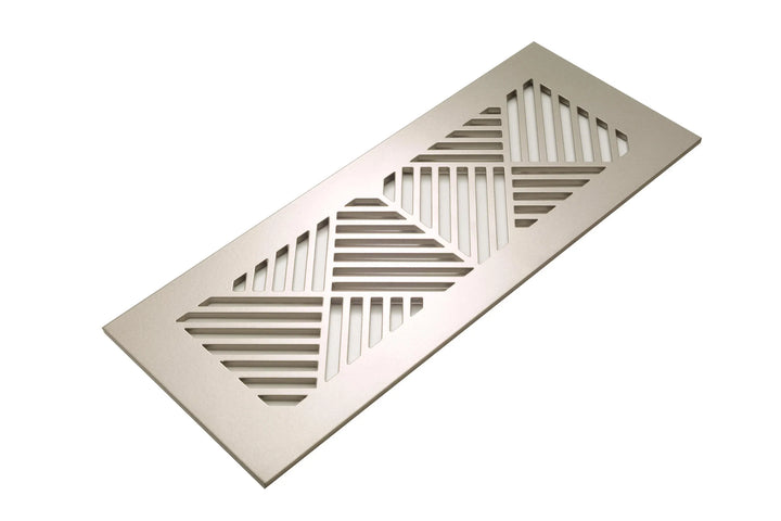 Chevron Design Vent Covers - Made to Order Vent Cover Reggio Register Company, LLC - VCU 2.25 x 10 (Overall 3.5 x 12) 3/16" Aluminum Champagne Bronze