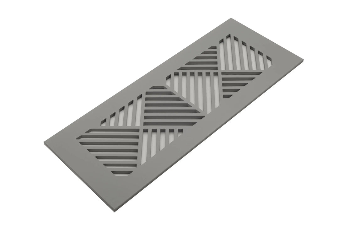 Chevron Design Vent Covers - Made to Order Vent Cover Reggio Register Company, LLC - VCU 2.25 x 10 (Overall 3.5 x 12) 3/16" Aluminum Gray