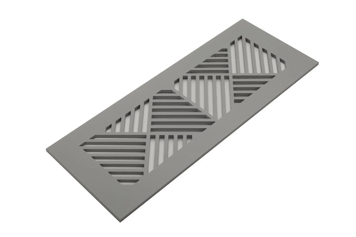 Chevron Design Vent Covers - Made to Order Vent Cover Reggio Register Company, LLC - VCU 2.25 x 10 (Overall 3.5 x 12) 3/16" Aluminum Gray