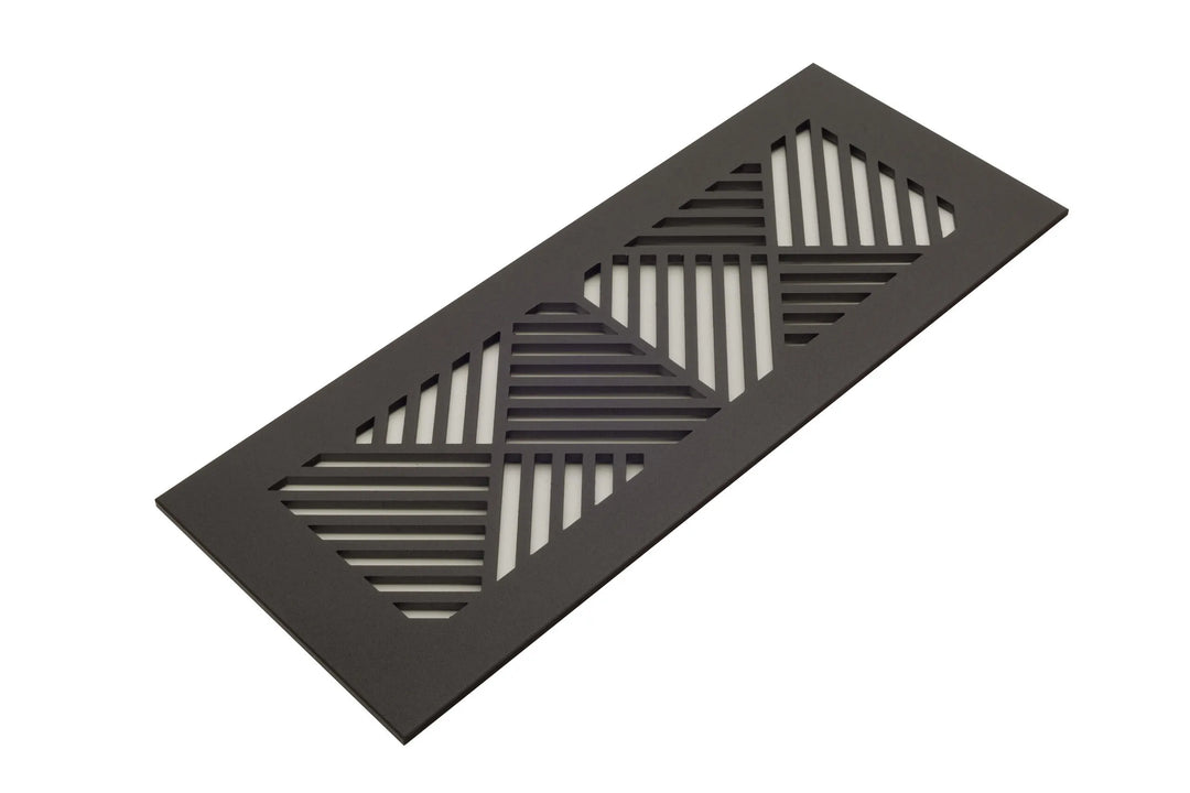 Chevron Design Vent Covers - Made to Order Vent Cover Reggio Register Company, LLC - VCU 2.25 x 10 (Overall 3.5 x 12) 3/16" Aluminum Oil Rubbed Bronze