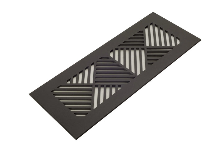 Chevron Design Vent Covers - Made to Order Vent Cover Reggio Register Company, LLC - VCU 2.25 x 10 (Overall 3.5 x 12) 3/16" Aluminum Oil Rubbed Bronze