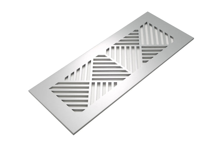 Chevron Design Vent Covers - Made to Order Vent Cover Reggio Register Company, LLC - VCU 2.25 x 10 (Overall 3.5 x 12) 3/16" Aluminum Silver