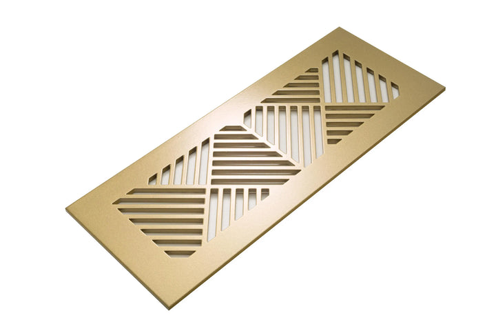 Chevron Design Vent Covers - Made to Order Vent Cover Reggio Register Company, LLC - VCU 2.25 x 10 (Overall 3.5 x 12) 3/16" Aluminum Sun Gold
