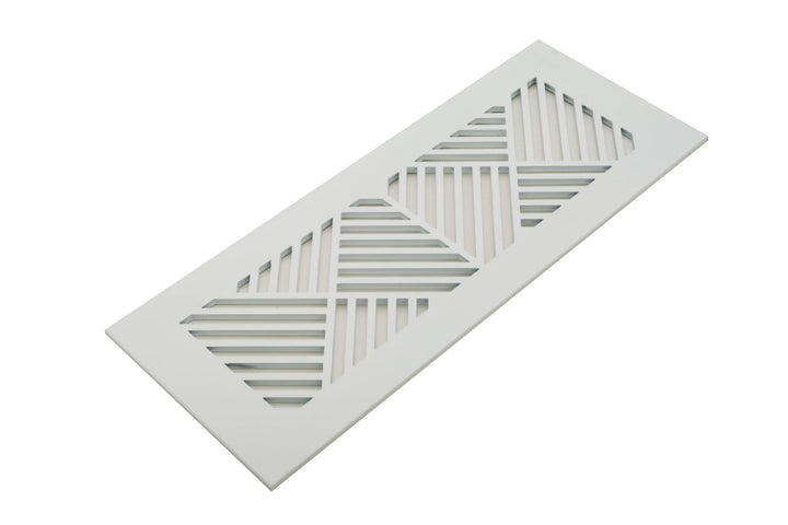Chevron Design Vent Covers - Made to Order Vent Cover Reggio Register Company, LLC - VCU 2.25 x 10 (Overall 3.5 x 12) 3/16" Aluminum White