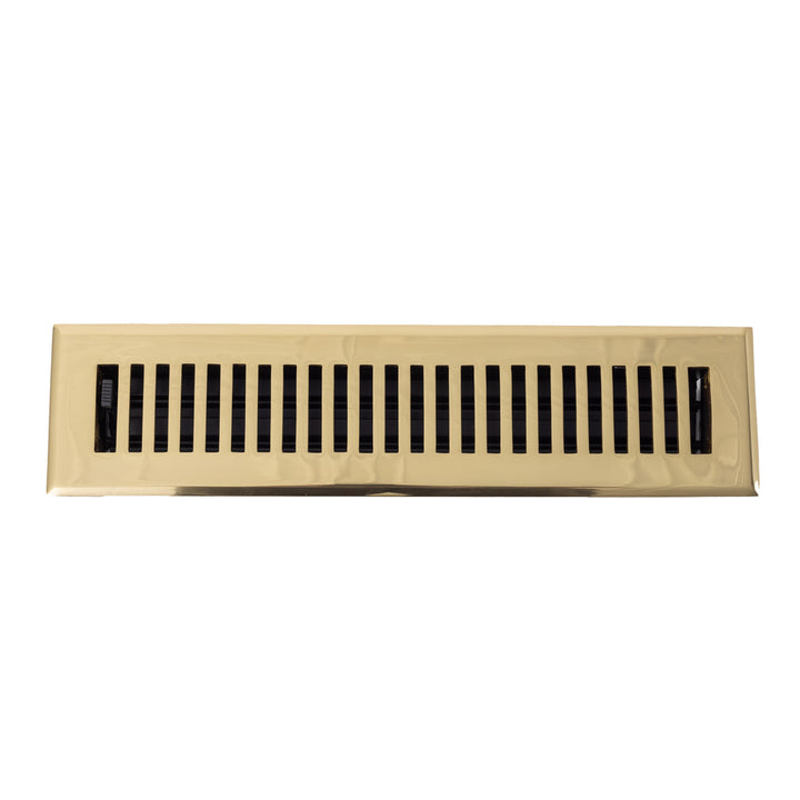 Madelyn Carter Solid Cast Brass Contemporary Vent Covers Vent Cover Kay Hardware - VCU 2 x 14 (Overall: 3.75 x 15.5) Polished Brass