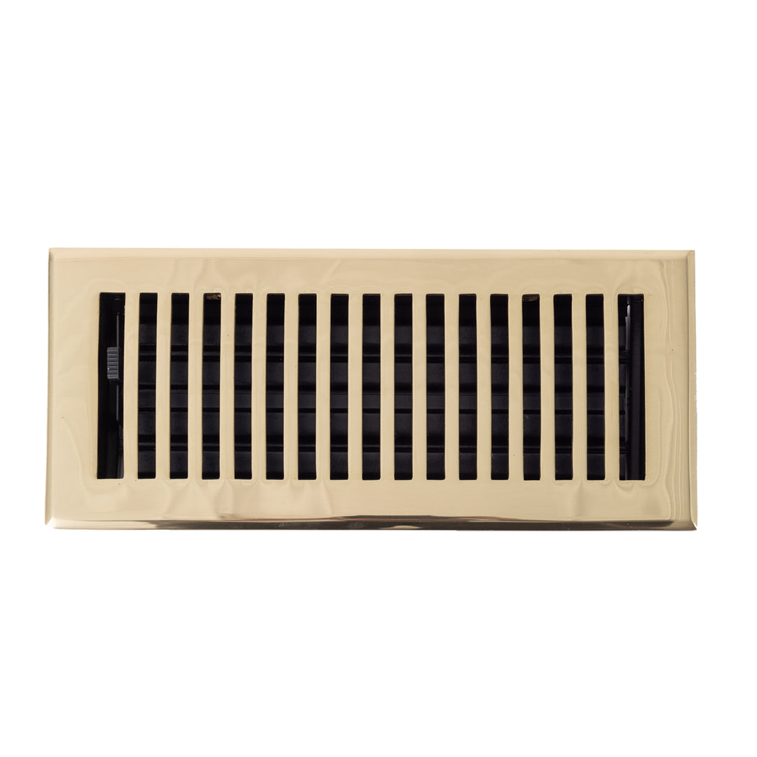 Madelyn Carter Solid Cast Brass Contemporary Vent Covers Vent Cover Kay Hardware - VCU 4 x 10 (Overall: 5.25 x 11.5) Polished Brass