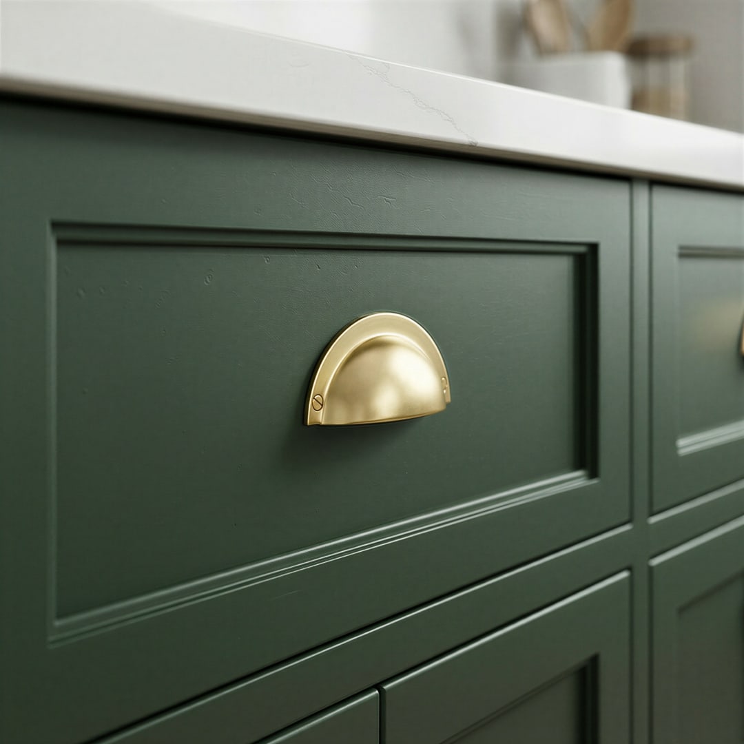 Cora Cup Solid Brass Drawer Pull Cabinet Hardware Kay Hardware - VCU