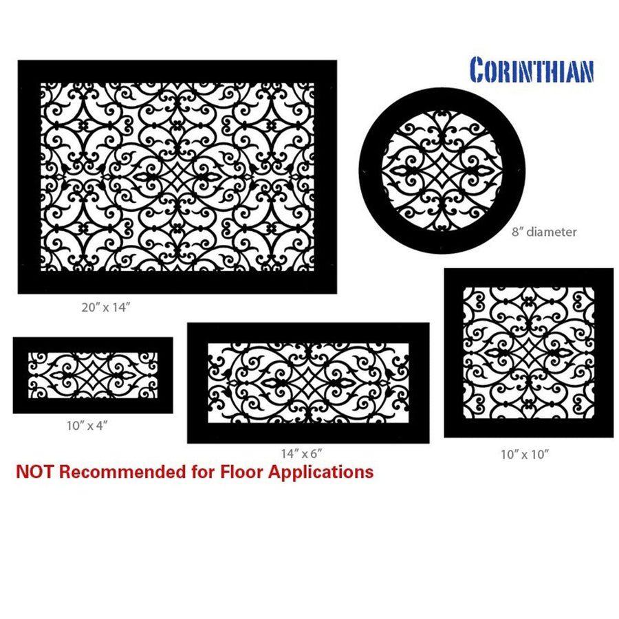 Gold Series Return Air Filter Frame Corinthian Return Grille Air Filter Frame Steel Crest Corporation - VCU 10x12 Antique Bronze