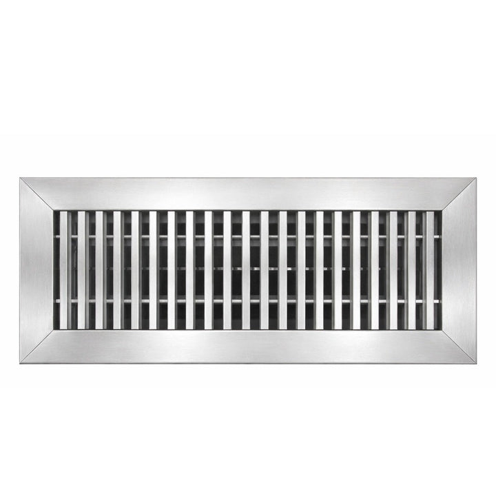 Aluminum Vertical Bar Floor Grille Vent Cover Dayus Register and Grille, Inc. - VCU 3 x 8 (Overall 4.6875 High x 9.6875 Long) Silver
