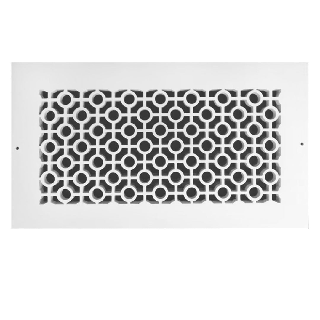 Decorative Resin Wall or Ceiling Vent Covers Vent Cover Majestic Vent Covers, INC - VCU 4 x 8 (Approx. Overall Size 6 x 10) White Cosmo Flat Frame