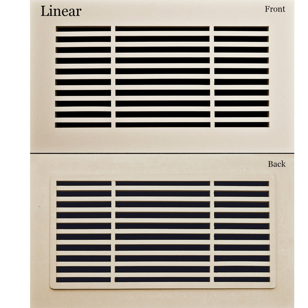 Decorative Resin Wall or Ceiling Vent Covers Vent Cover Majestic Vent Covers, INC - VCU 4 x 8 (Approx. Overall Size 6 x 10) White Linear Flat Frame