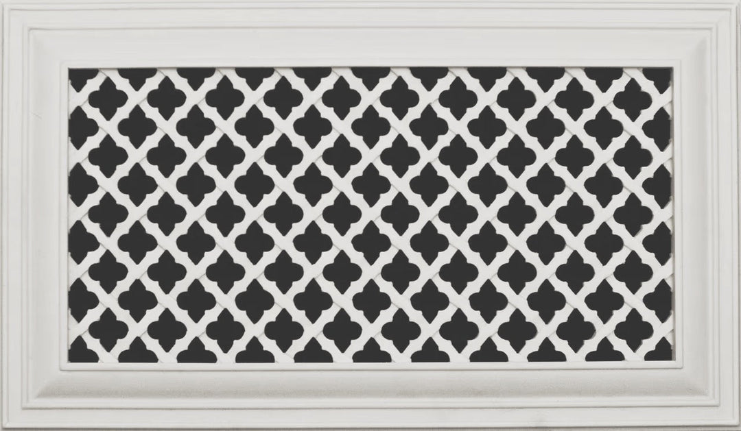 Decorative Resin Wall or Ceiling Vent Covers Vent Cover Majestic Vent Covers, INC - VCU 4 x 8 (Approx. Overall Size 6 x 10) White Ribbon Decorative Frame